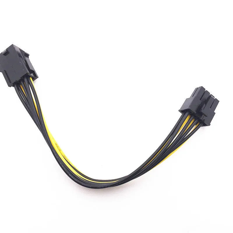 20cm 6P to 8P graphics card power extension cable with black connectors