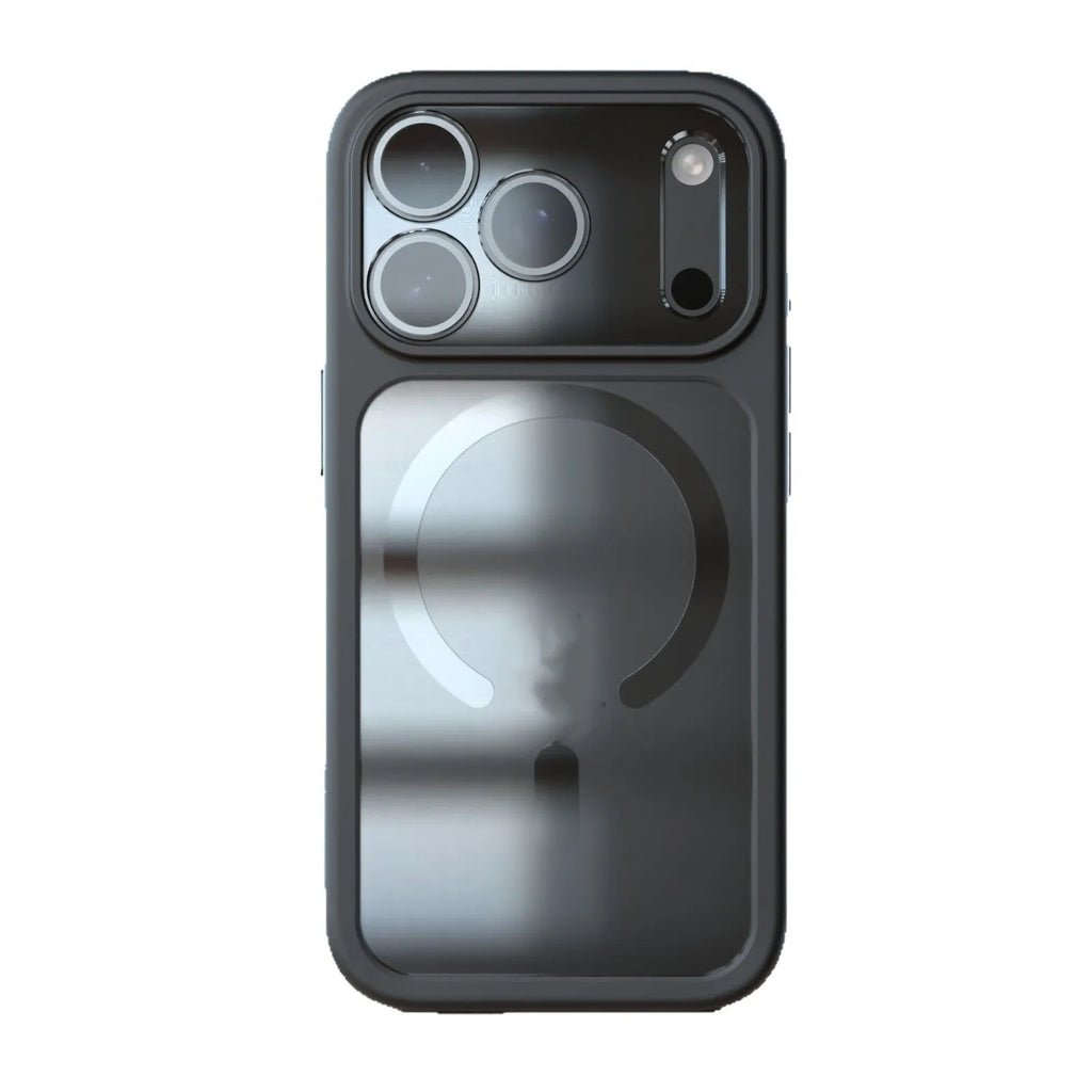 Black two-in-one magnetic shockproof case for iPhone 17 Pro Max on a table