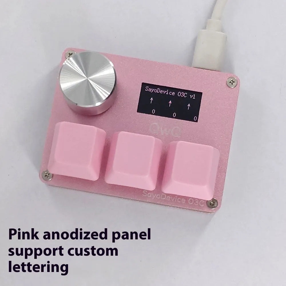 Customisable magnetic axis numeric game keyboard with screen and control knob in black, pink, silver, or white