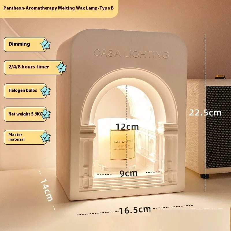 Nordic style retro gypsum bedside lamp with timing dimmer and aromatherapy candles
