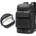 Men's large capacity waterproof travel shoulder bag in fashion black, with Niujin textile fabric, size 55cm by 31cm by 20cm
