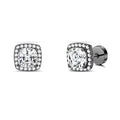 Stainless steel diamond square bag earrings 8mm single electroplated steel colour geometric unisex