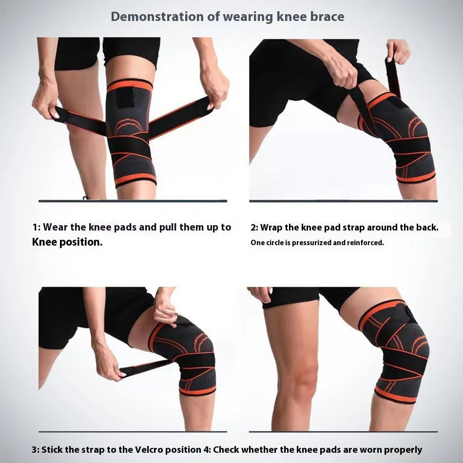 Non-slip knee pads for sports in multiple colours with size range indications