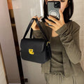 Women's soft PU crossbody bag in horizontal square shape with one-shoulder strap