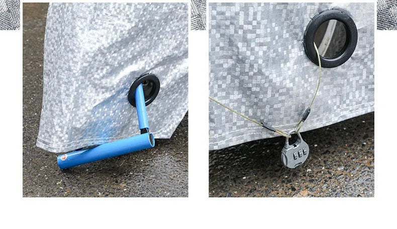 Silver universal rainproof electric car cover with binaural fit for cars with side mirrors