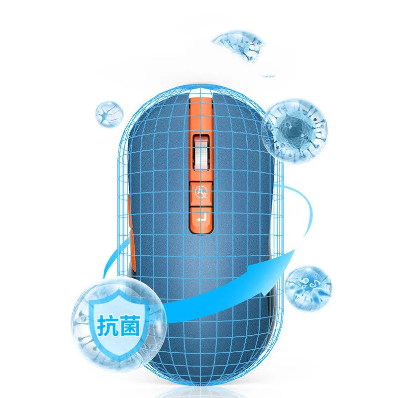 IFLYTEK black wireless gaming mouse with seven buttons and a noise-cancelling microphone on a desk mat.