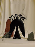 Handmade iron flying bird ornament in ancient Chinese style for TV cabinet decoration.