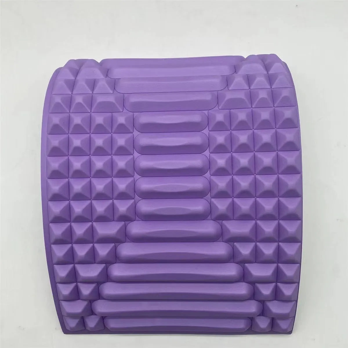 Blue EVA foam back stretcher pillow for lumbar support and acupressure massage.