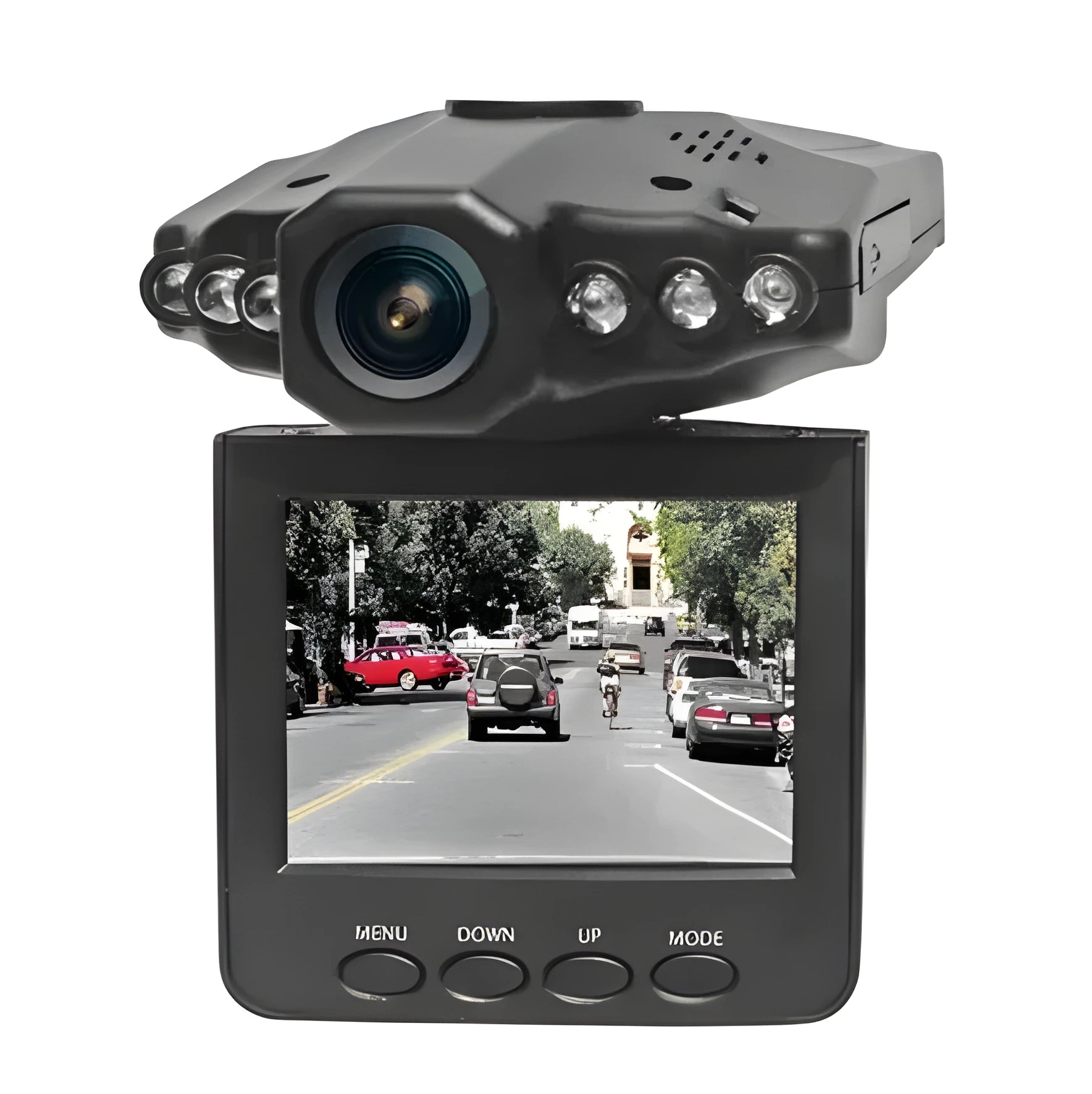 H198 HD six-light infrared night vision car dashboard camera DVR with aircraft nose design.