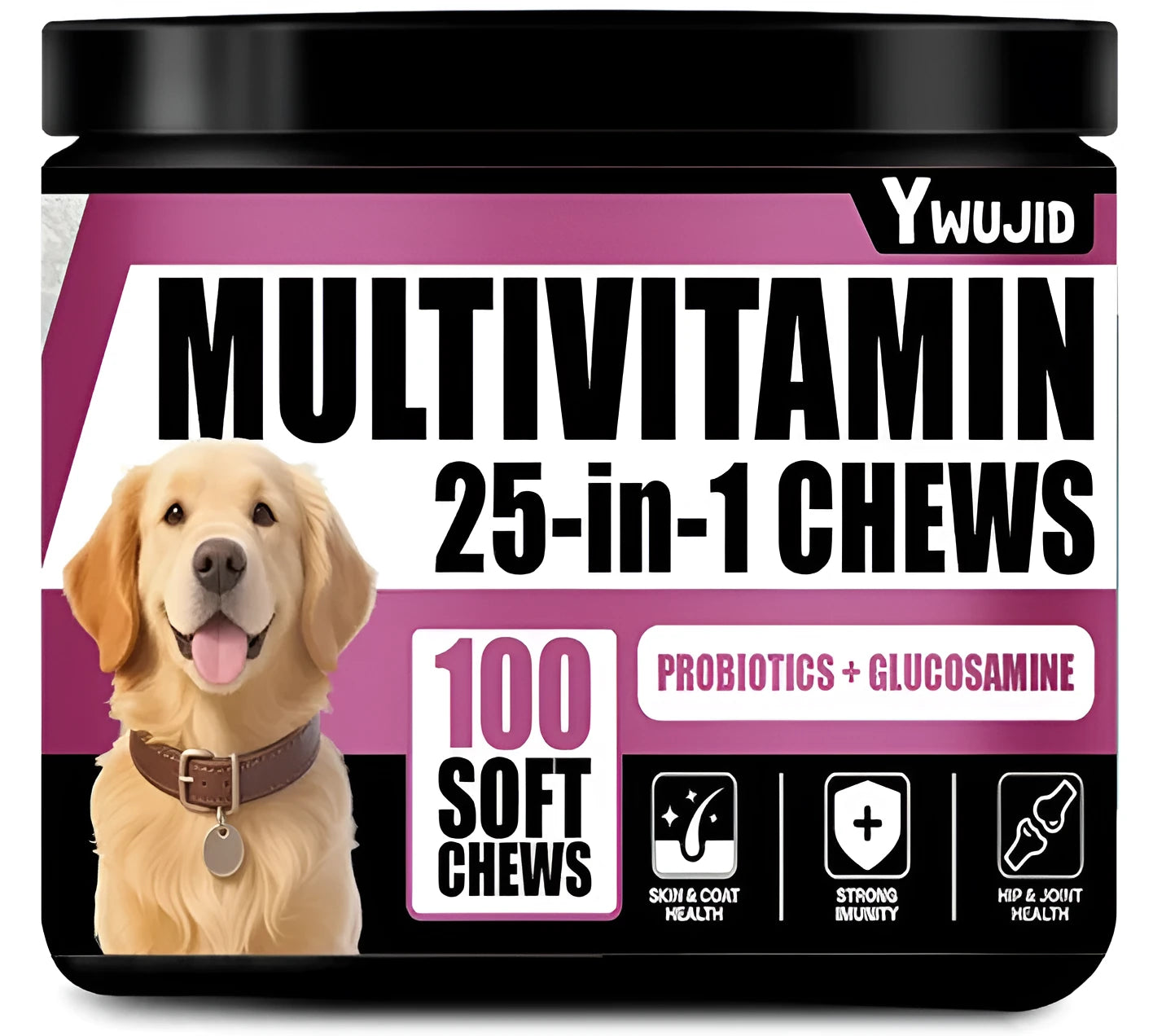 Can of 25 in 1 immune supplement powder supporting multiple health areas.