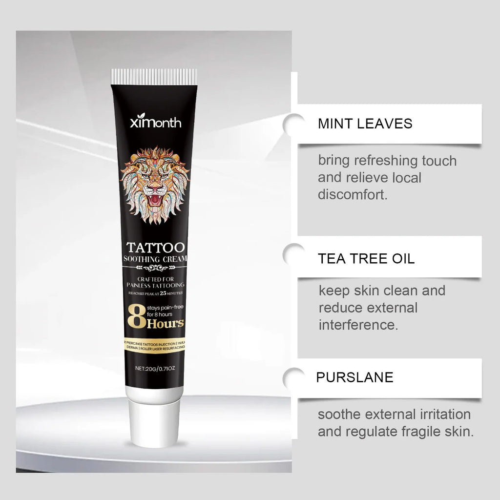 20g tattoo soothing neck cream tube with botanical ingredients for aftercare
