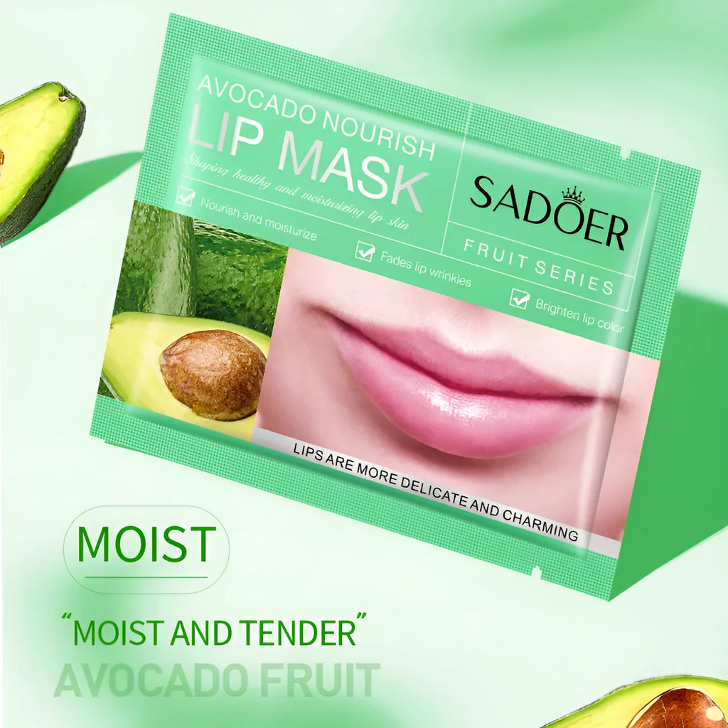 SADOER Avocado Fruit Series Lip Mask 8g in tube packaging for moisturising lip care treatment