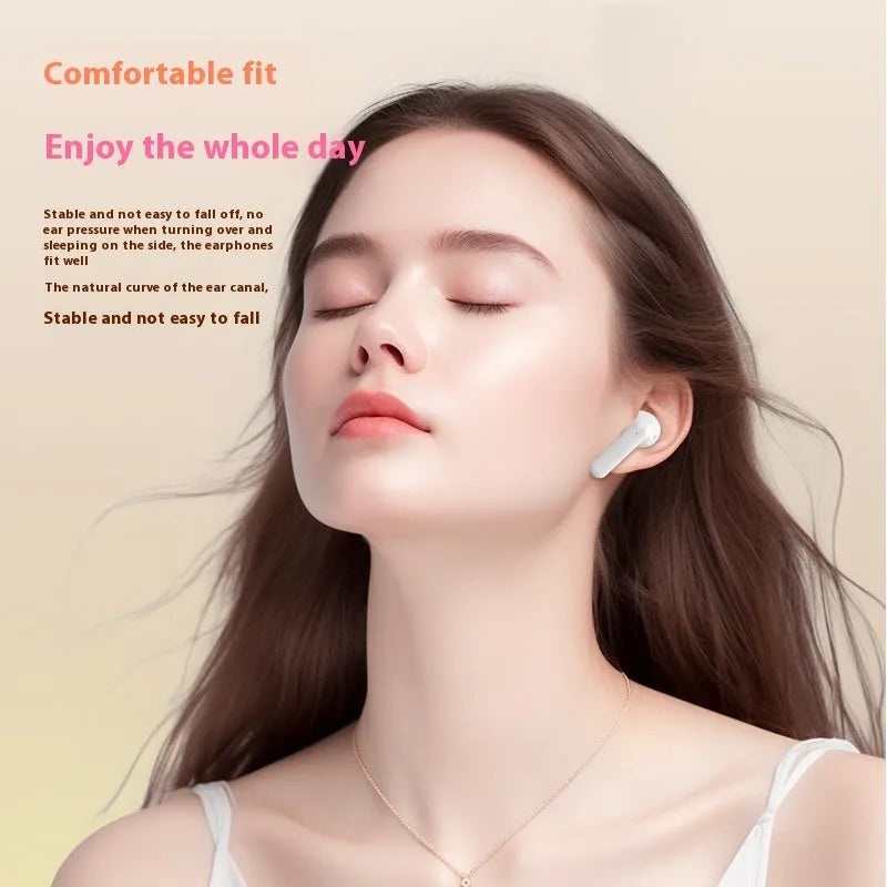 H19 private model mini wireless Bluetooth earbuds in black with noise reduction and charging case
