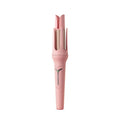 Pink automatic hair curler with 32mm barrel, three clips, and comb on white background
