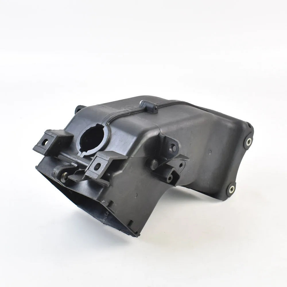 Black polymer ventilation pipe for Yamaha motorcycle intake, showing scale with 280mm length.