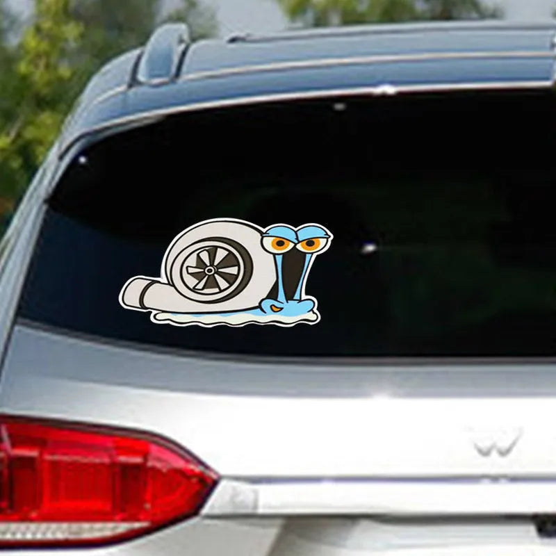 Reflective colourful cartoon snail car sticker for vehicle bumper decoration measuring 12x8 cm