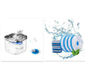Stainless steel automatic cat dog water fountain with 2L capacity and ultra-quiet pump on white background