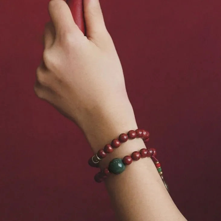Bodhi double circle bracelet in cartoon style made from natural seeds with manual processing