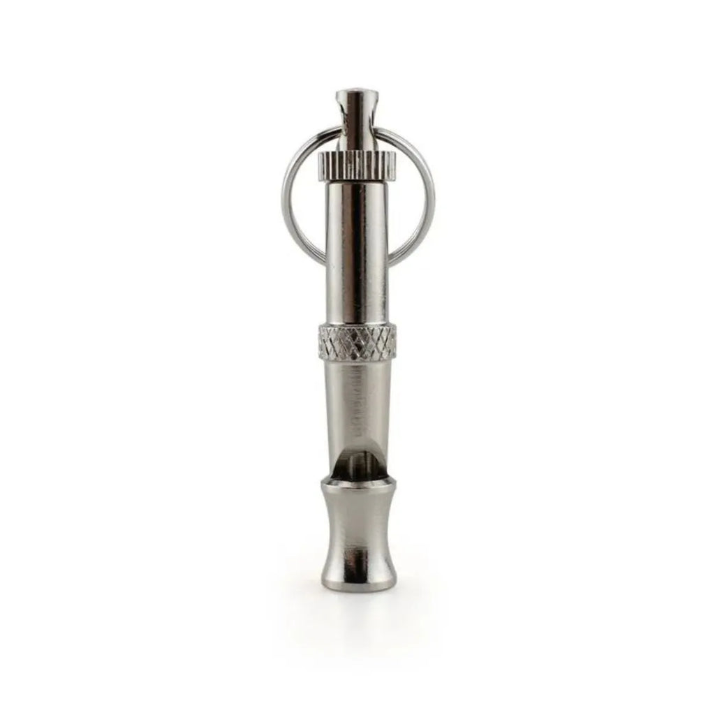 Metallic adjustable ultrasonic dog whistle for barking control and training