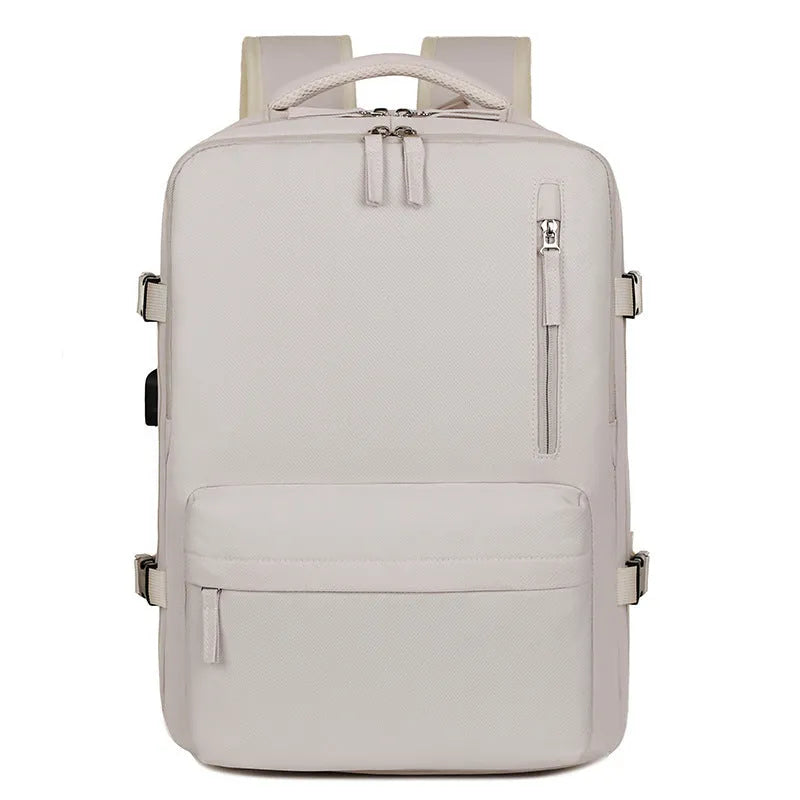 Dry wet separation backpack Oxford cloth polyester lining solid colour beige black gray pink