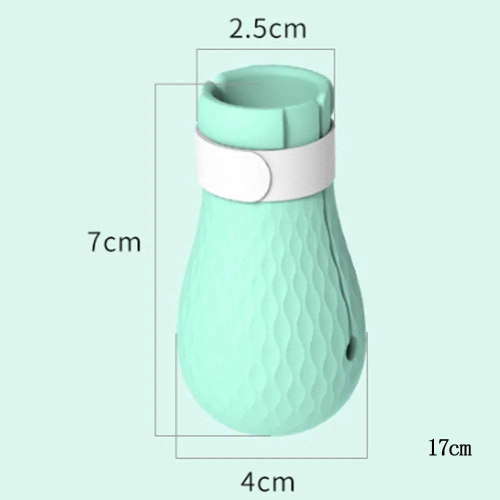 Green silicone cat anti-scratch foot covers with adjustable straps, set of 4 pieces