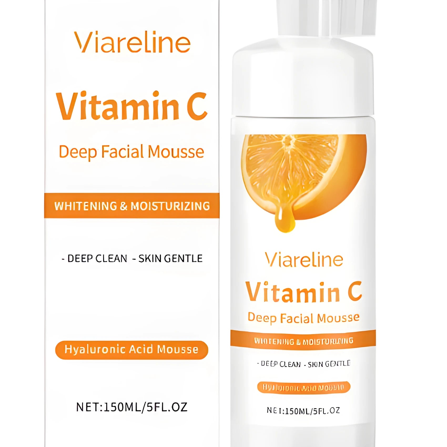 Vitamin C Brightening Cleansing Mousse in 150ml pump bottle with hyaluronic acid and aloe extract