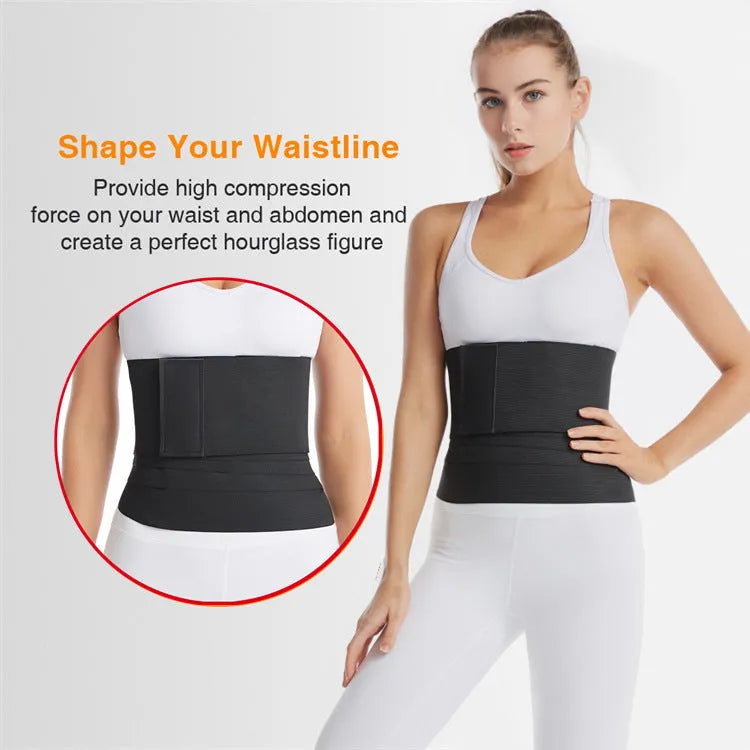 Waist training device yoga body sculpting restraint belt in black polyester