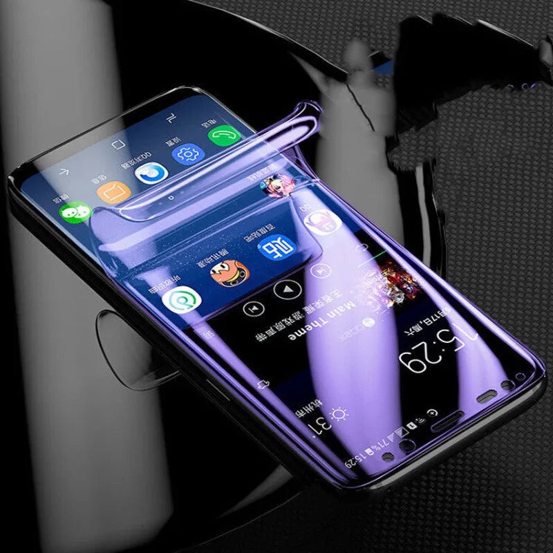 Purple hydraulic film screen protector for curved Samsung Galaxy S8 S9 S10 phones