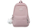 Large capacity nylon backpack for women, waterproof and wear-resistant, in solid colour with zips and straps