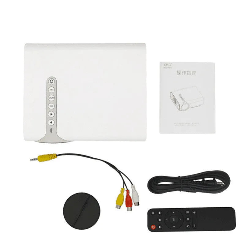 YG530 mini mobile phone projector with LED lens showing wireless same-screen projection functionality