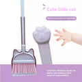 Broom and dustpan cleaning set with rotating brush holder in purple, green, or beige colours