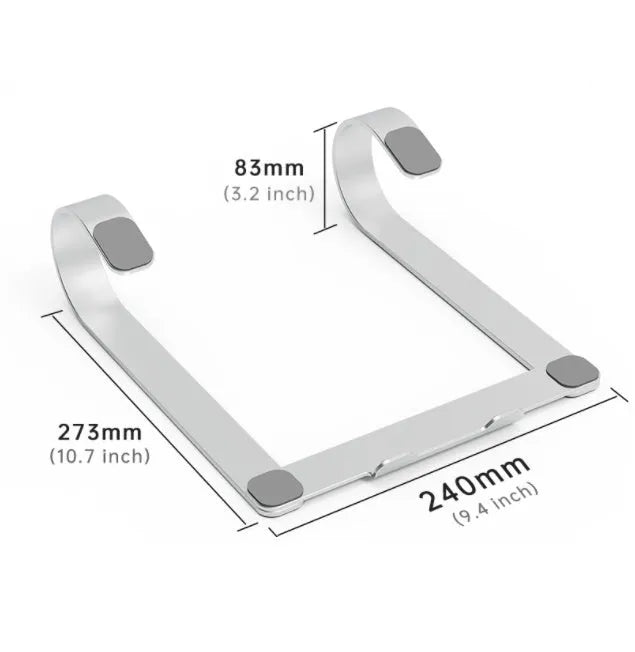 Aluminium alloy notebook bracket frame with adjustable height rack in black finish
