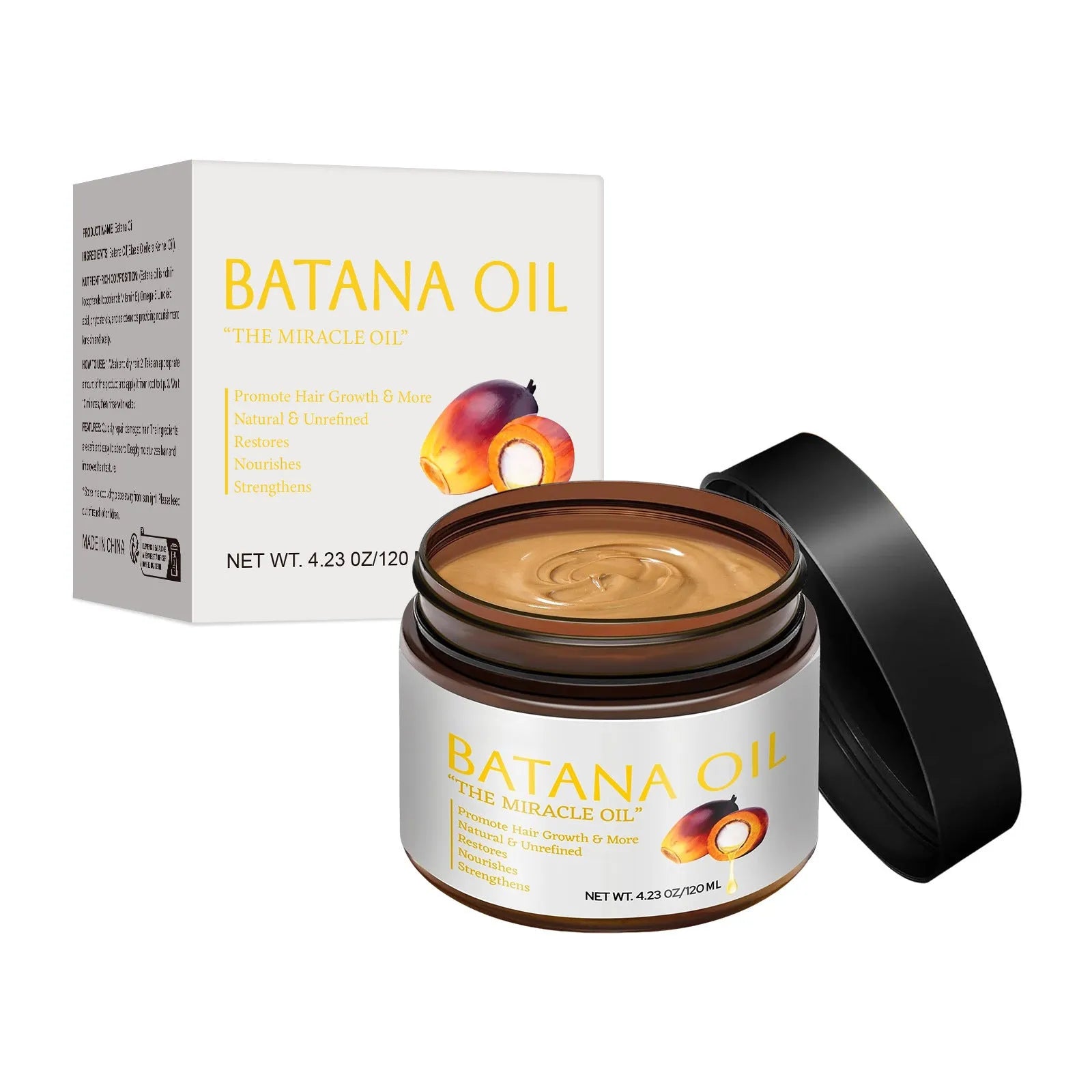 Batana Hair Mask 120 ml bottle for frizzy hair repair with herbal fragrance