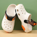 Men's closed toe height-increasing EVA slippers in black with thick bottom and 5 cm heel