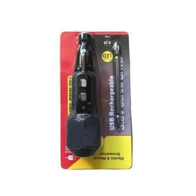 Black and blue alloy steel straight handle rechargeable electric screwdriver with 36V lithium battery