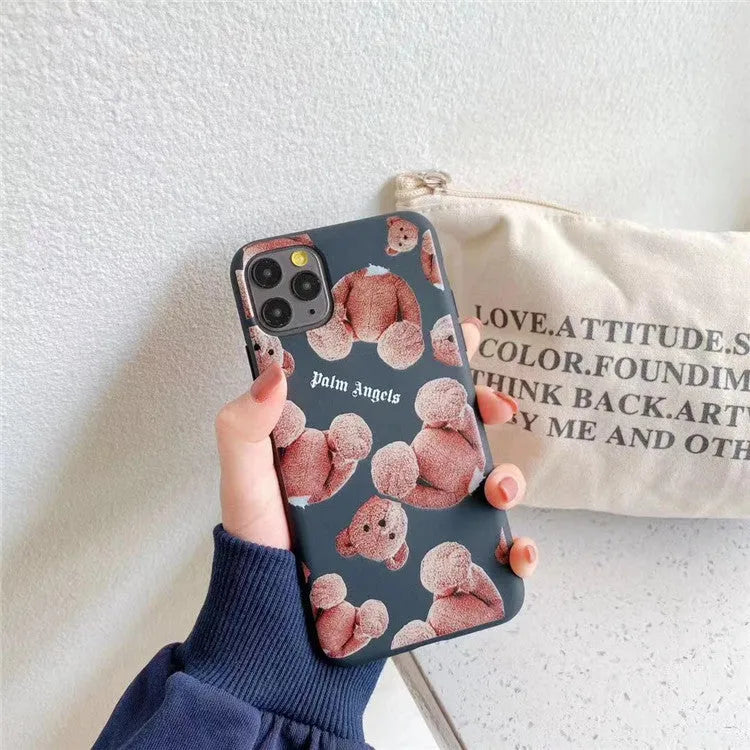 A painted TPU back cover phone case for iPhone, shown in one of two available style colours.