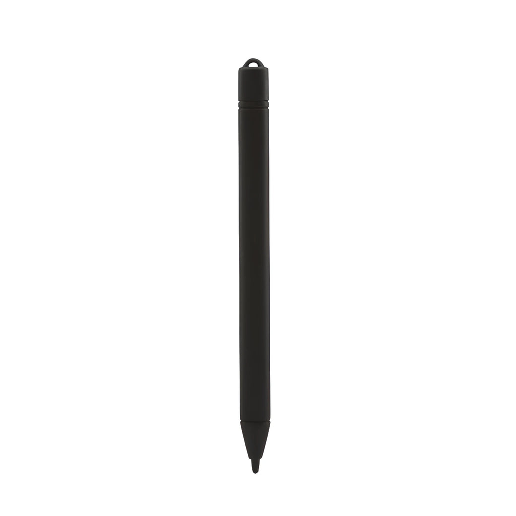 Black plastic digital tablet pen stylus, 116 x 86 x 4mm, on a flat surface