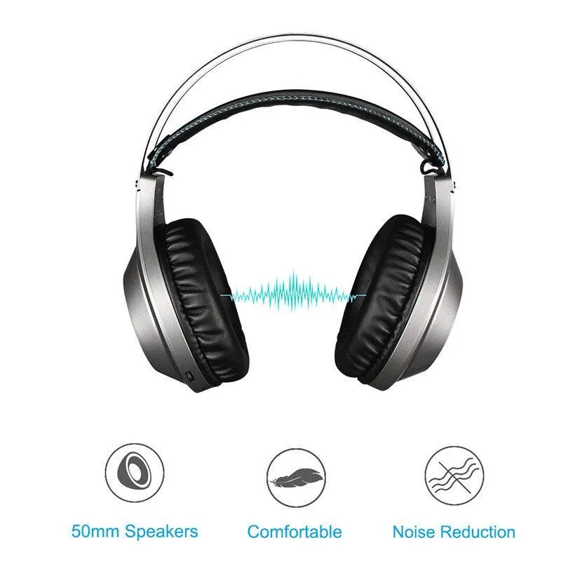 NUBWO N2 black gaming headset with microphone and volume control on earmuff