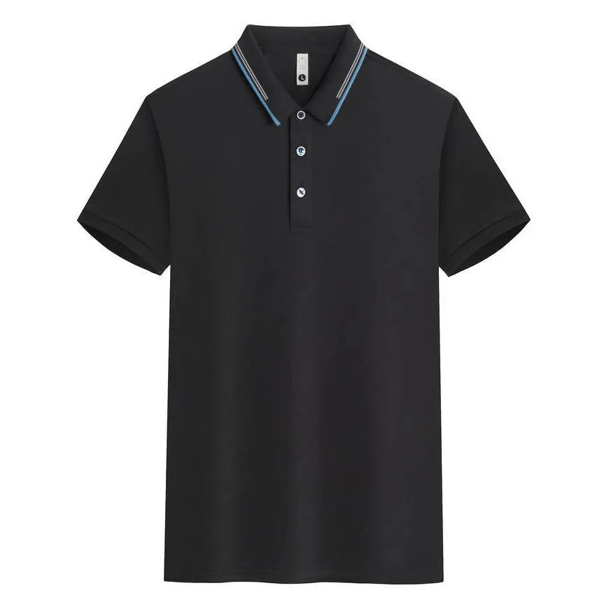 Women's asymmetric V-neck cotton jacquard blouse with lapel detail in a light blue colour.