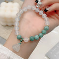 Women's agate bracelet with lotus seedpod design in retro Chinese style, adjustable fit
