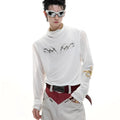 Niche Mesh Ice-feeling Slim Bottoming Shirt long sleeve top in black or white, slim fit.
