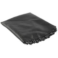 Round white trampoline elastic fabric with multiple button attachments for safety net repair.