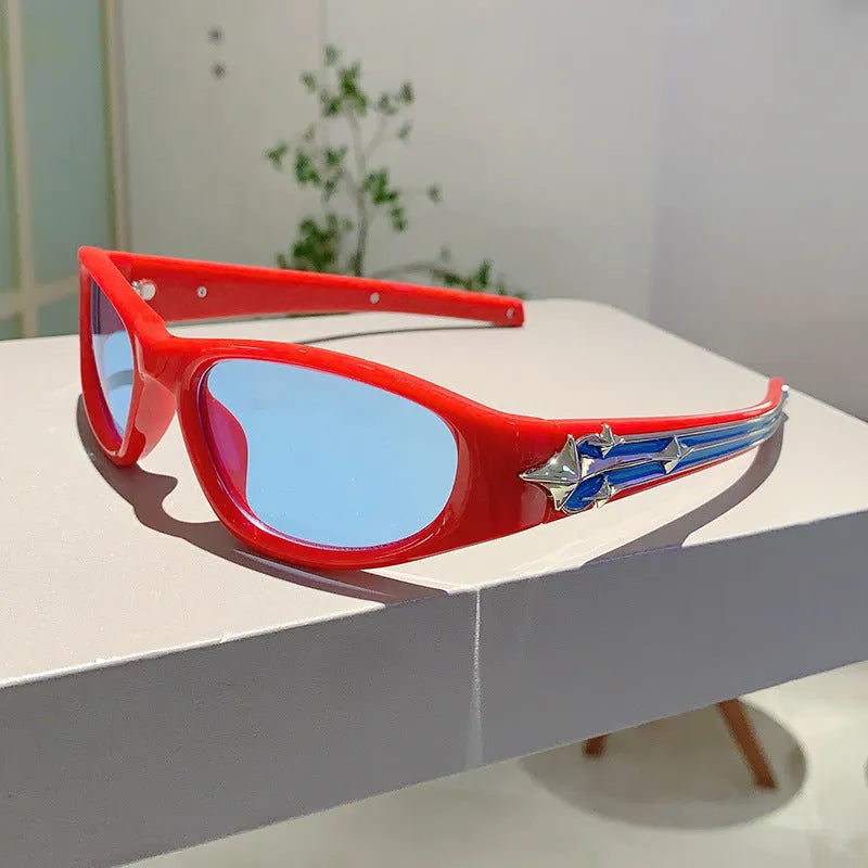Outdoor sports sunglasses with windproof PC frame in a choice of six colour combinations