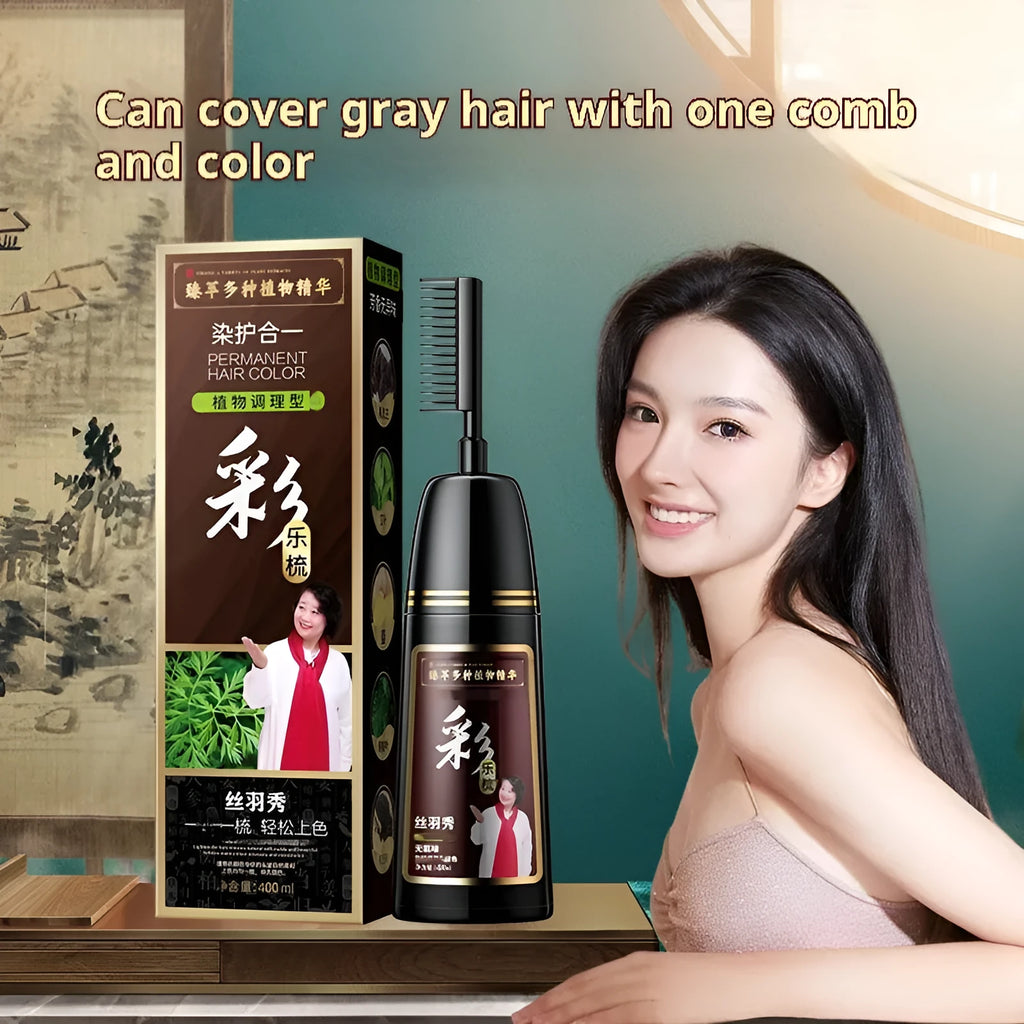 Plant Pure hair dye cream in plastic container showing colour options for covering white hair