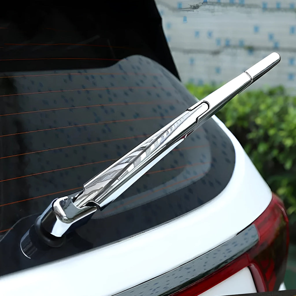 Silvery ABS plastic rear window wiper cover trim for 2010 Hyundai cars, pack of four pieces.