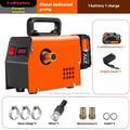 Aluminium alloy small portable rechargeable oil well pump with lithium battery and accessories on a workbench