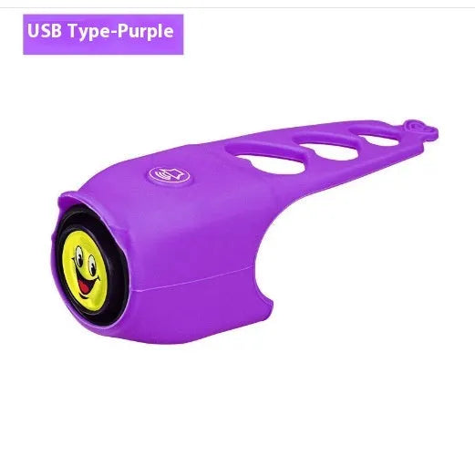 Bicycle electronic horn in plastic casing with 100dB alarm, measuring 12.5cm