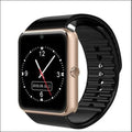 Black smart watch with 1.54 inch touch screen and silicone strap on wrist