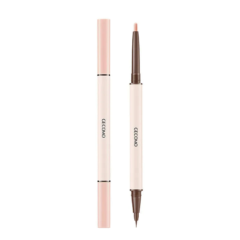 Double headed silkworm eyeliner pen with stereoscopic star eyes design in pearlescent liquid formula