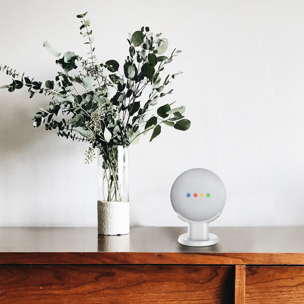 PlusAcc black plastic table holder stand for Google Home Mini voice assistant